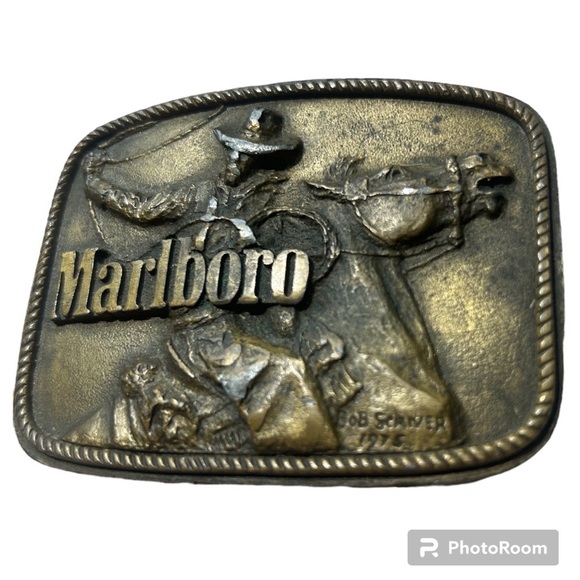 Marlboro Other - 1975 Marlboro Belt Buckle Bob Scriver Solid Brass Phillip Morris Vintage